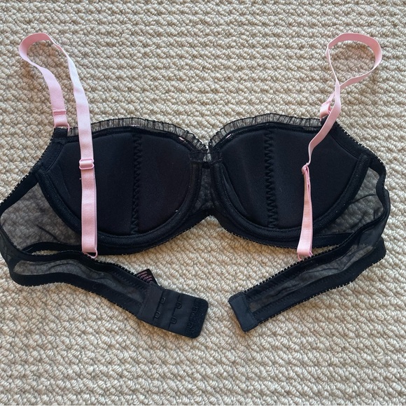 La SENZA Balconette Bra No Padding Black & Pink 34A - Picture 3 of 4